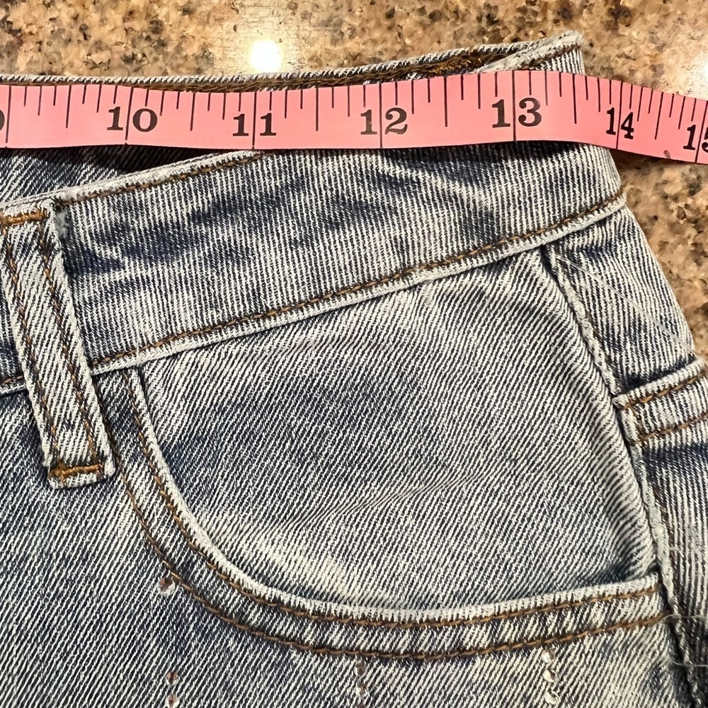 Sadie & Sage Light Blue Denim Skirt fully embellished with rhinestones Size  NWT - Picture 4 of 7